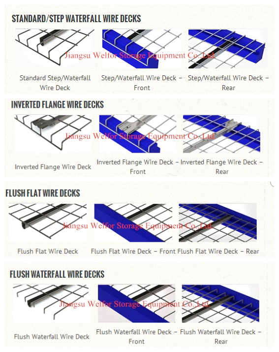 Warehouse Flared Welded Galvanized Steel Metal Storage Wire Mesh Decking for Pallet Racking