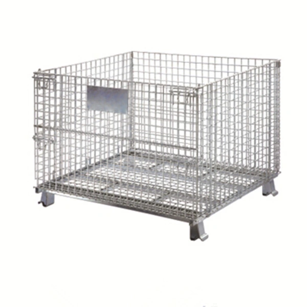 4 Sides Security Steel Wire Mesh Roll Container Warehouse Roll Cage Trolley